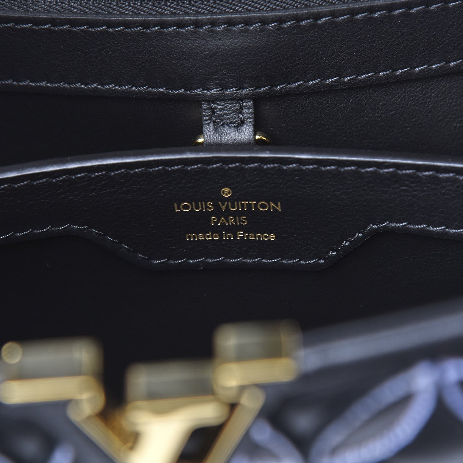 Louis Vuitton Tufted Lambskin Capucines BB Black 5 of 8