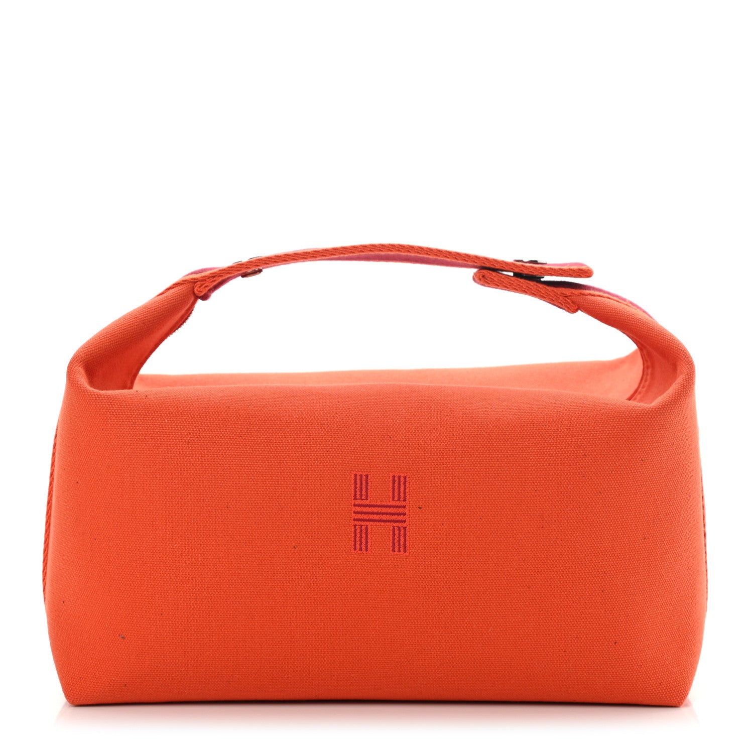 Hermes Canvas Small Bride-A-Brac Pouch Orange Burgundy 1 of 10