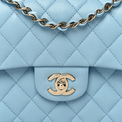 Chanel Caviar Quilted Small Double Flap Light Blue 8 of 11