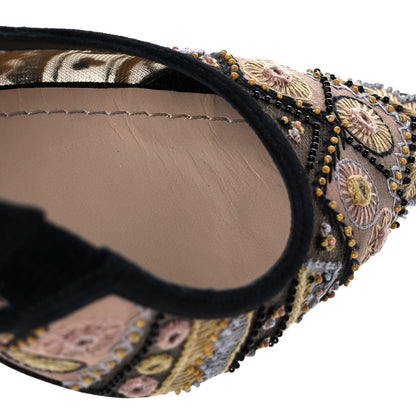 Christian Dior Embroidered Calfskin Beaded Sweet D Sling-Back Pumps 37.5 Multicolor 9 of 12
