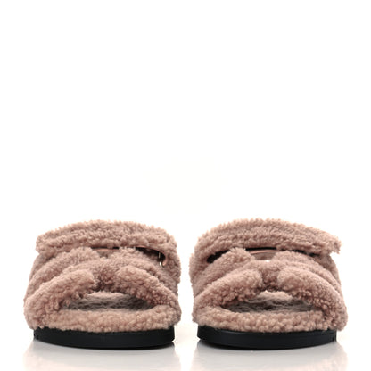 Hermes Woolskin Womens Chypre Sandals 36 Bois De Santal 2 of 8