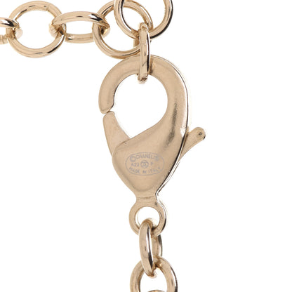 Chanel Metal Chain Link CC Medallion Choker Necklace Gold 4 of 5