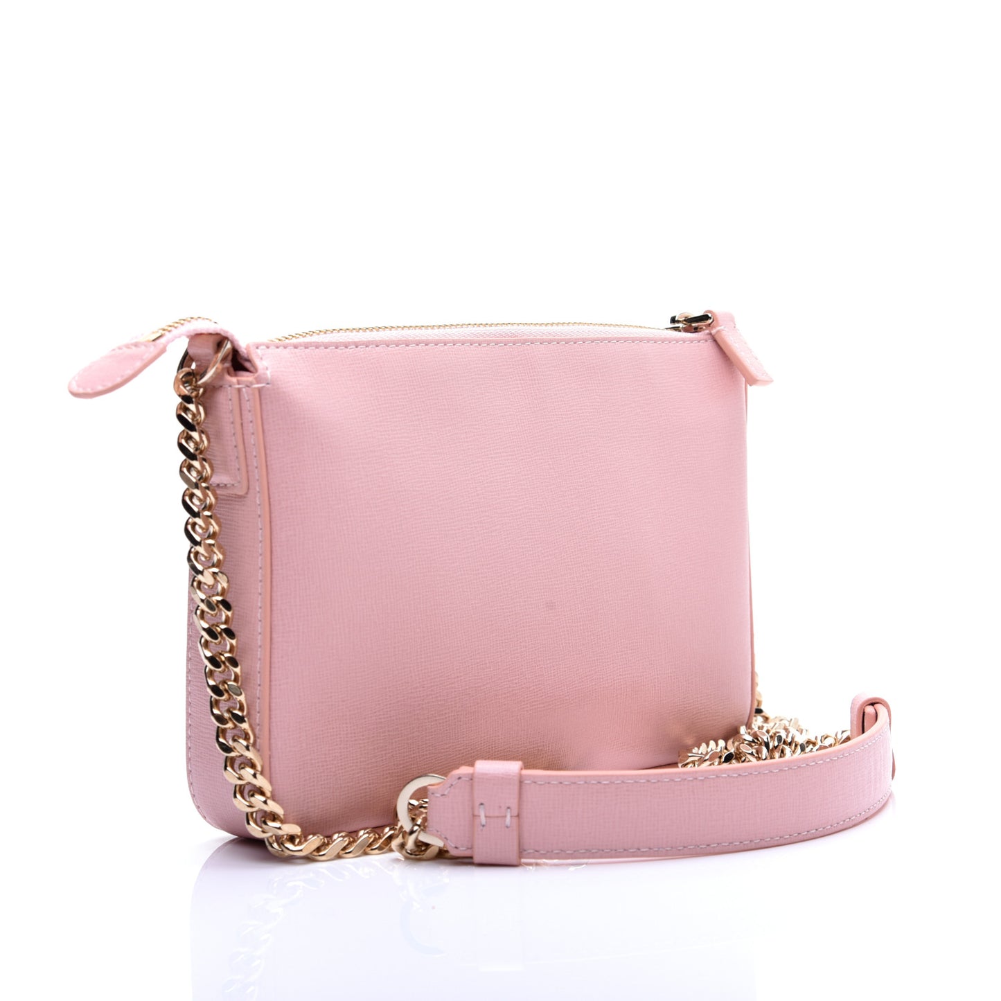 Saffiano Calfskin Palazzo Chain Crossbody Light Pink
