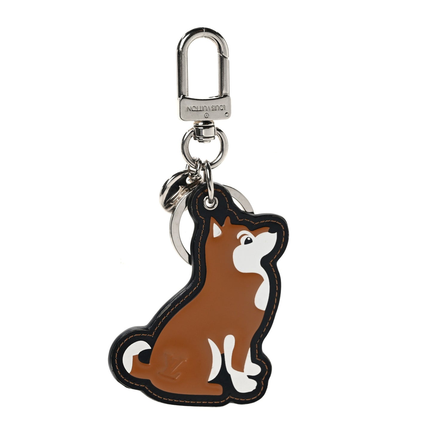 Calfskin Dog Bag Charm Key Holder