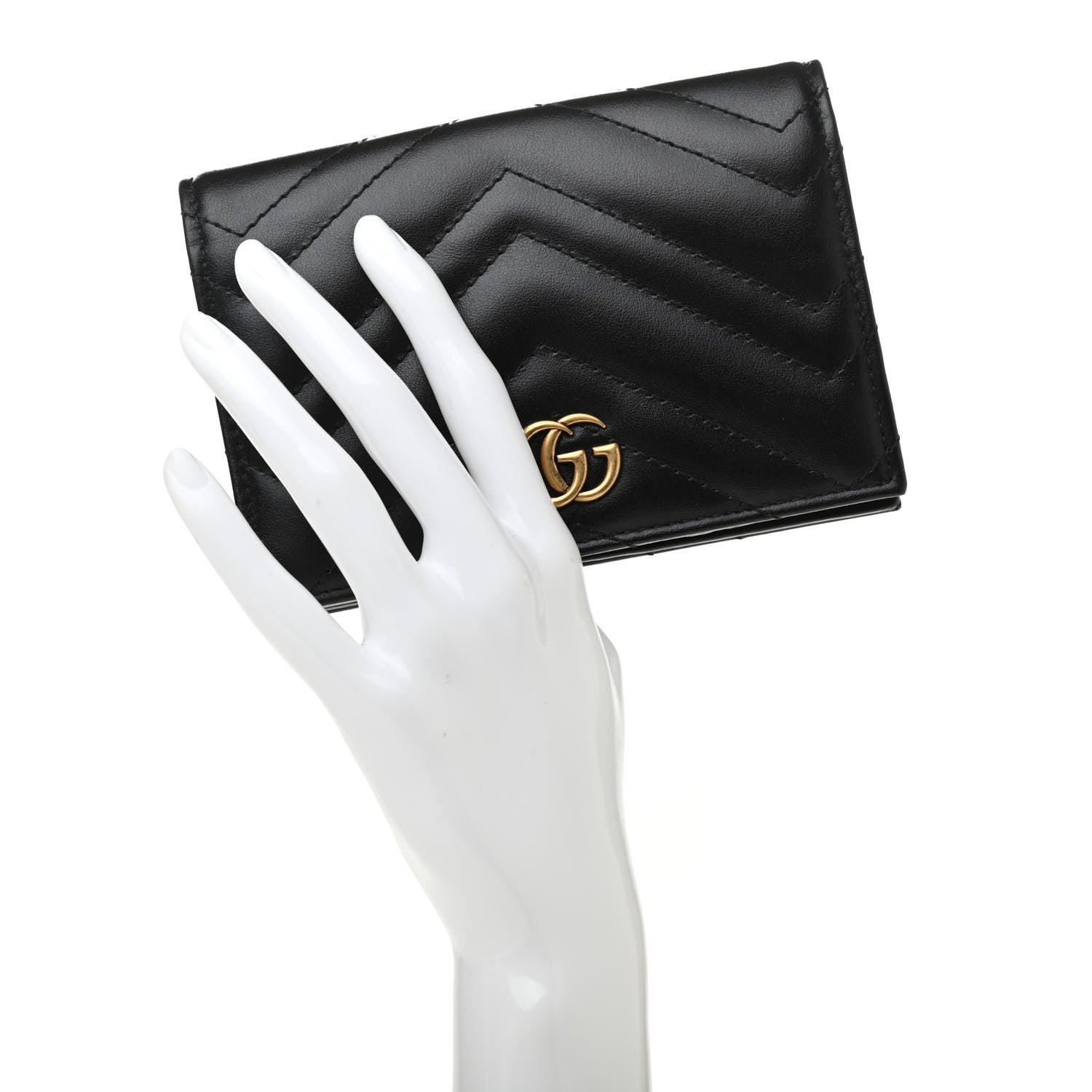 Gucci Calfskin Matelasse GG Marmont Passport Case Black 2 of 7