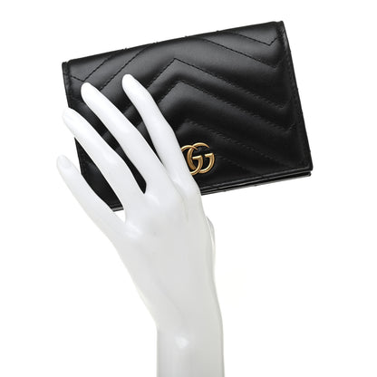 Gucci Calfskin Matelasse GG Marmont Passport Case Black 2 of 7
