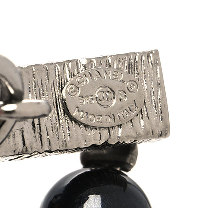 Chanel Graduated Pearl CC Multi Strand Short Necklace Ruthenium Grey Black 5 of 6