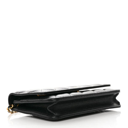Chanel Lambskin Quilted Wallet On Chain WOC Black 4 of 13