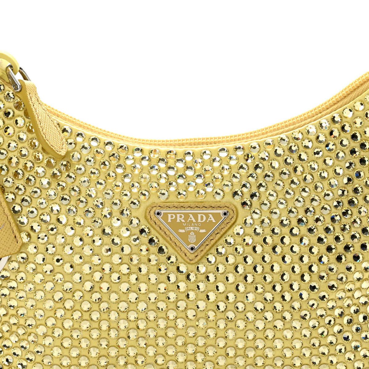 Prada Satin Crystal Mini Re-Edition 2000 Bag Ananas 8 of 12