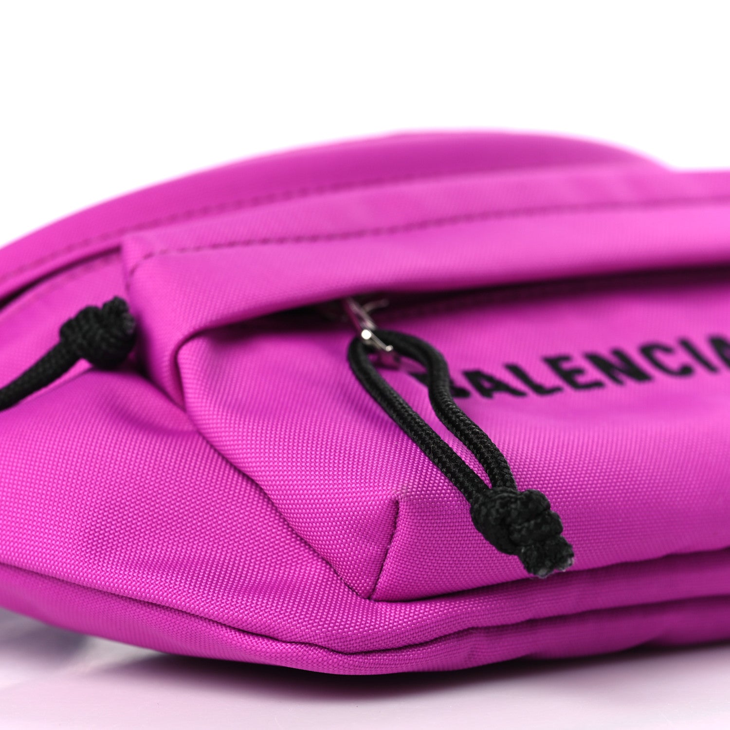 Balenciaga Sport Nylon Logo Embroidered Small Wheel Beltpack Fuchsia Black 7 of 8