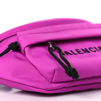 Balenciaga Sport Nylon Logo Embroidered Small Wheel Beltpack Fuchsia Black 7 of 8