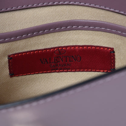 Valentino Garavani Vitello Rockstud Shoulder Flap Bag Dark Mauve 6 of 6