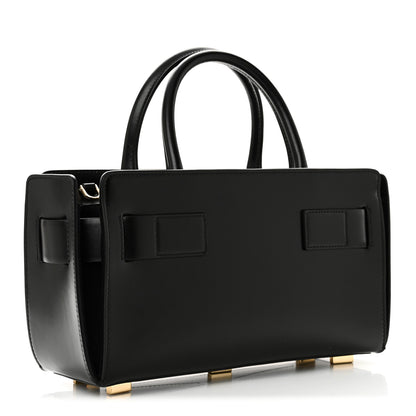 Salvatore Ferragamo Brushed Off Calfskin Small Gancini Buckles Tote Bag Black 3 of 9