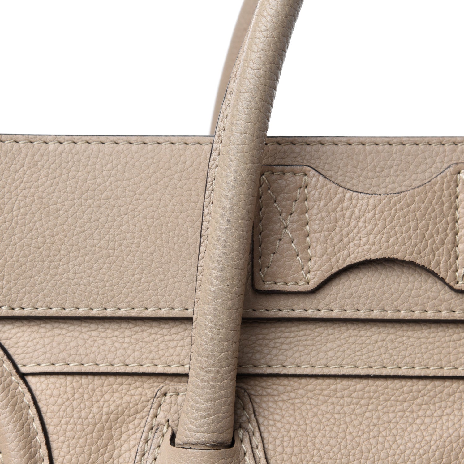 Celine Drummed Calfskin Mini Luggage Dune 12 of 18