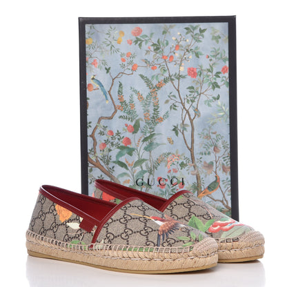 Gucci GG Supreme Monogram Tian Womens Espadrilles 39 Beige Multicolor Red 9 of 9