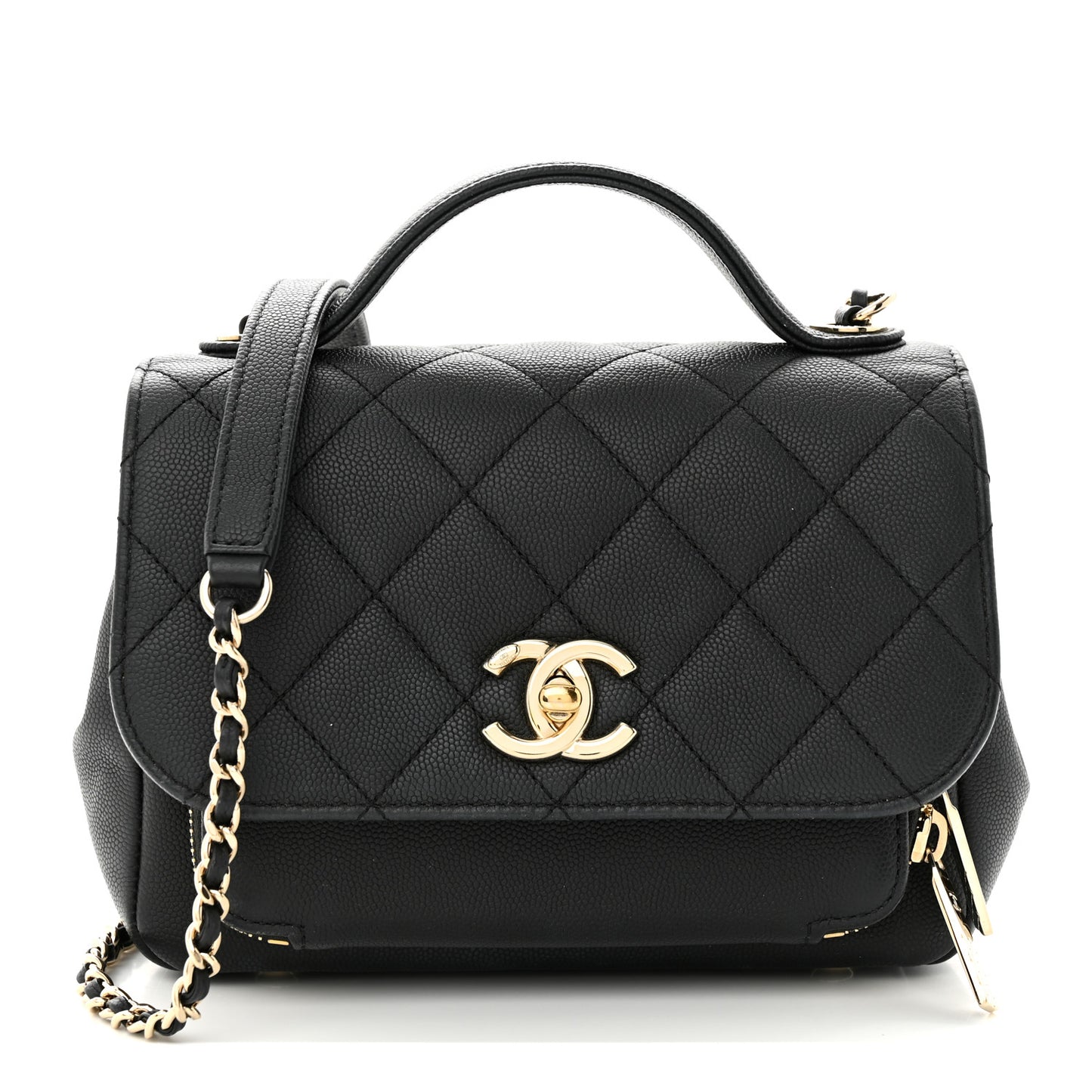Caviar Quilted Small Business Affinity Flap Black