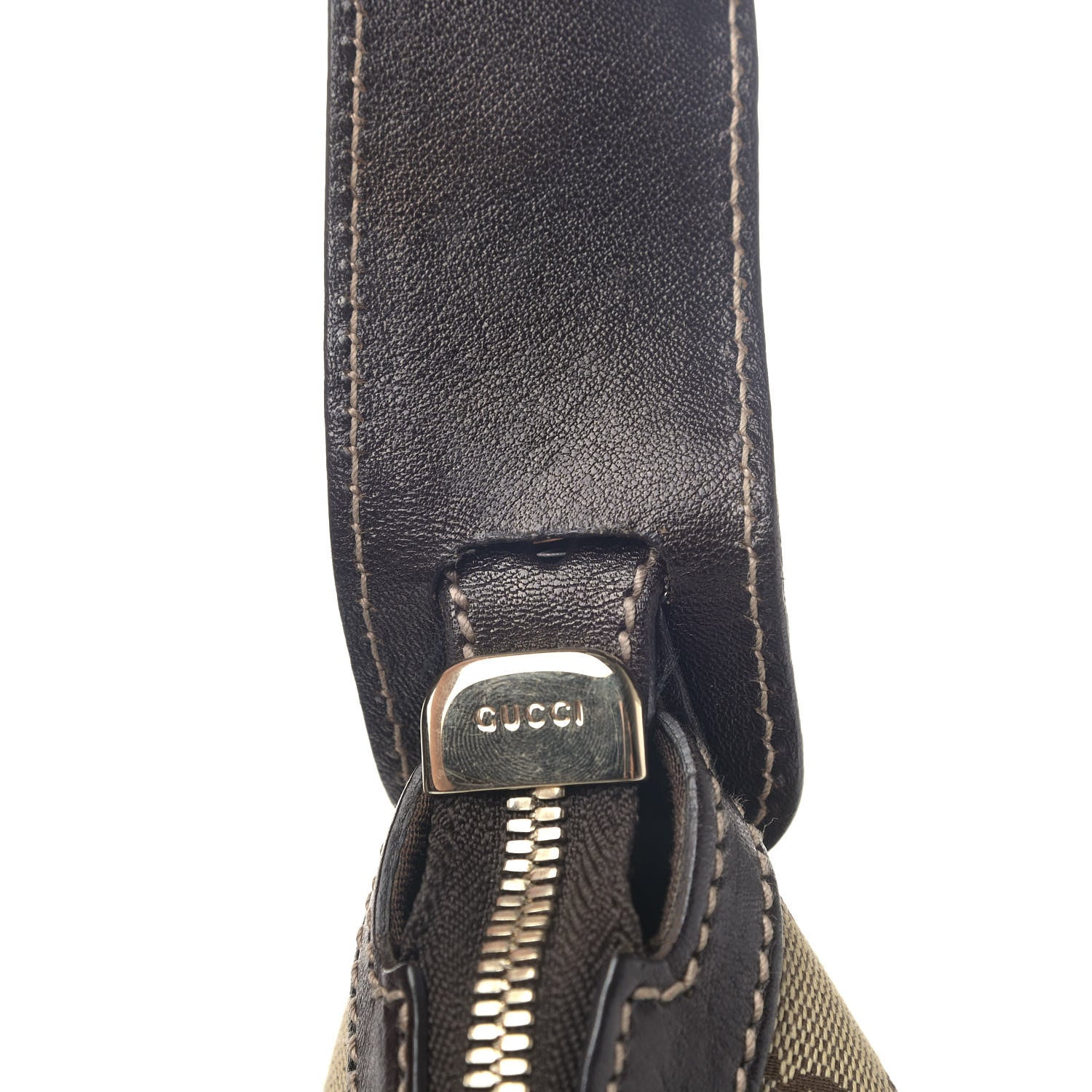 Gucci Monogram Web Studded Pelham Shoulder Bag Dark Brown 5 of 6