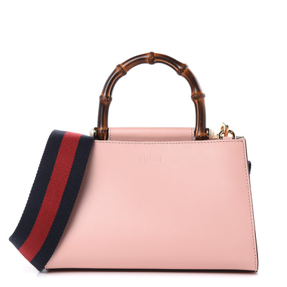 Gucci Nappa Bamboo Web Mini Nymphaea Top Handle Bag Perfect Pink Mystic White 1 of 11