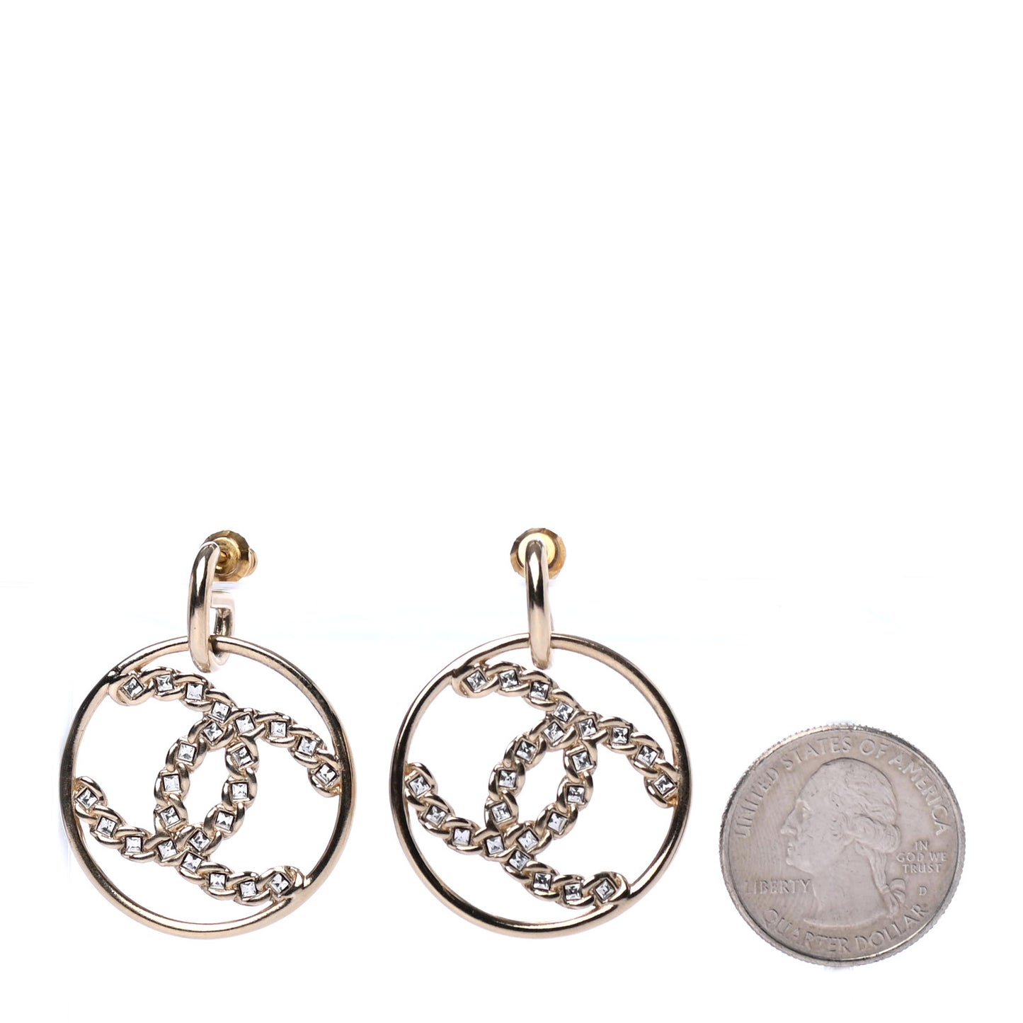 Baguette Crystal High Society CC Drop Earrings Gold