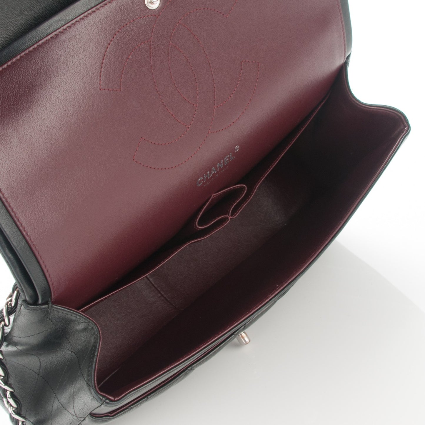 Lambskin Quilted Jumbo Double Flap Black