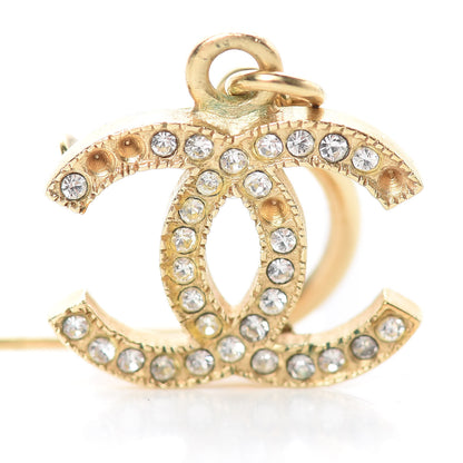 Chanel Crystal CC Drop Earrings Gold 5 of 7