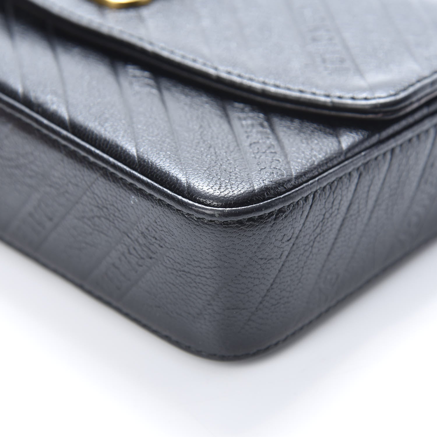 Balenciaga Shiny Goatskin Logo Embossed BB Chain Wallet Black 10 of 15