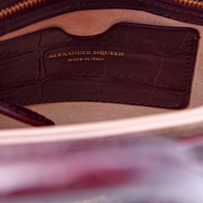 Alexander McQueen Calfskin Crocodile Embossed Mini Heroine 21 Burgundy 5 of 8