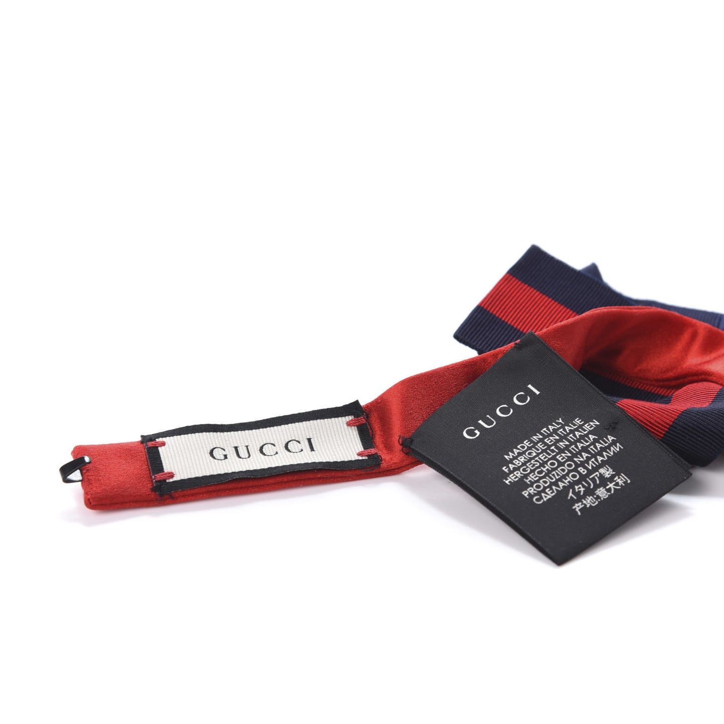 Grosgrain Web Crystal Neck Bow Blue Red