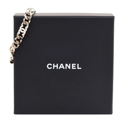Chanel Enamel Metal CC Chain Bracelet Gold White 6 of 6