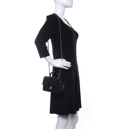 Chanel Lambskin Quilted Mini Top Handle Rectangular Flap Black 2 of 10