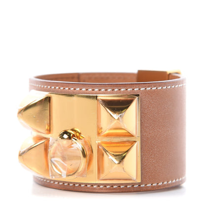 Hermes Barenia Collier De Chien CDC Bracelet S Fauve 1 of 7