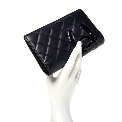 Chanel Calfskin Quilted Cambon Yen Wallet Black 3 of 9