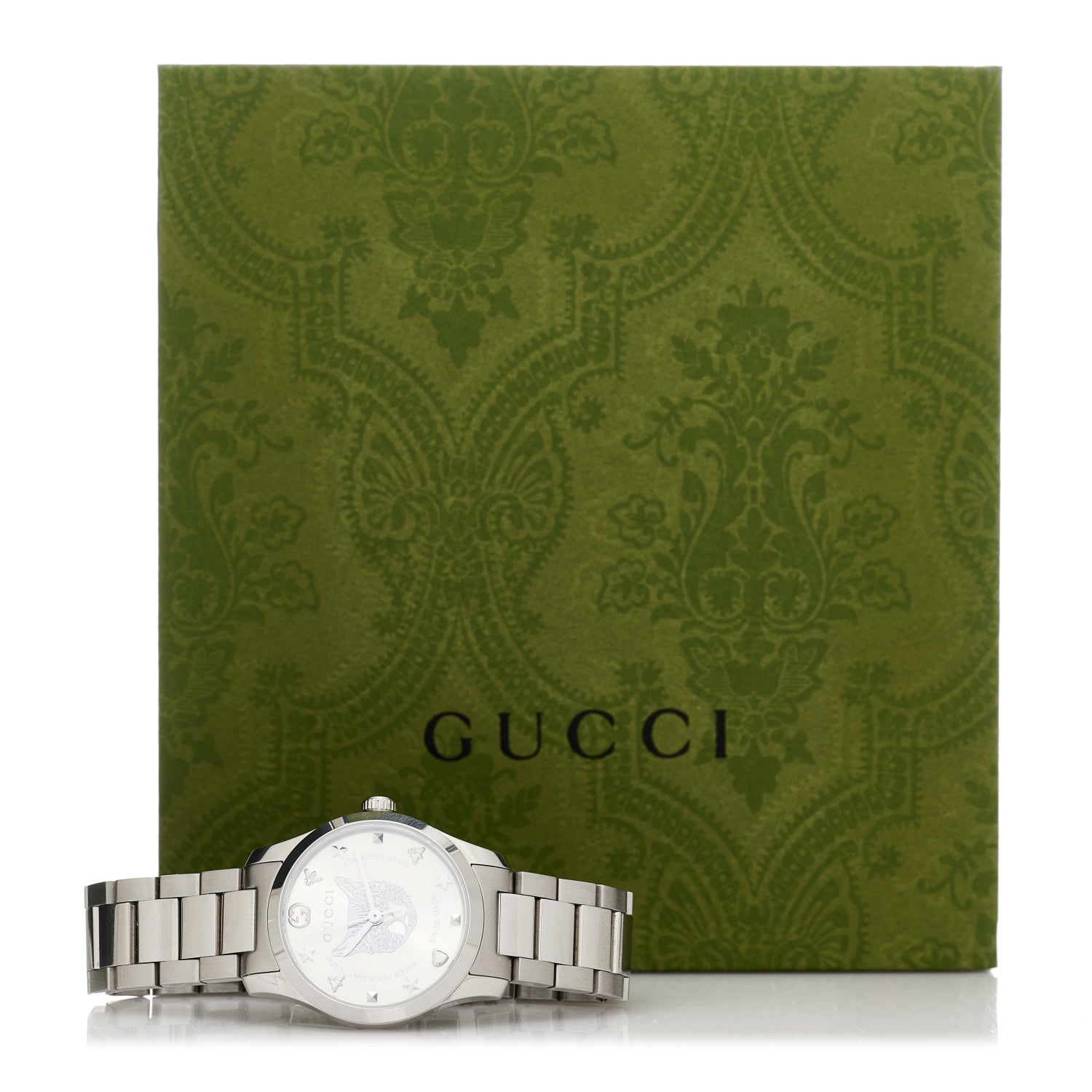 Gucci Stainless Steel 27mm G-Timeless Cat Quartz Watch 5 of 5