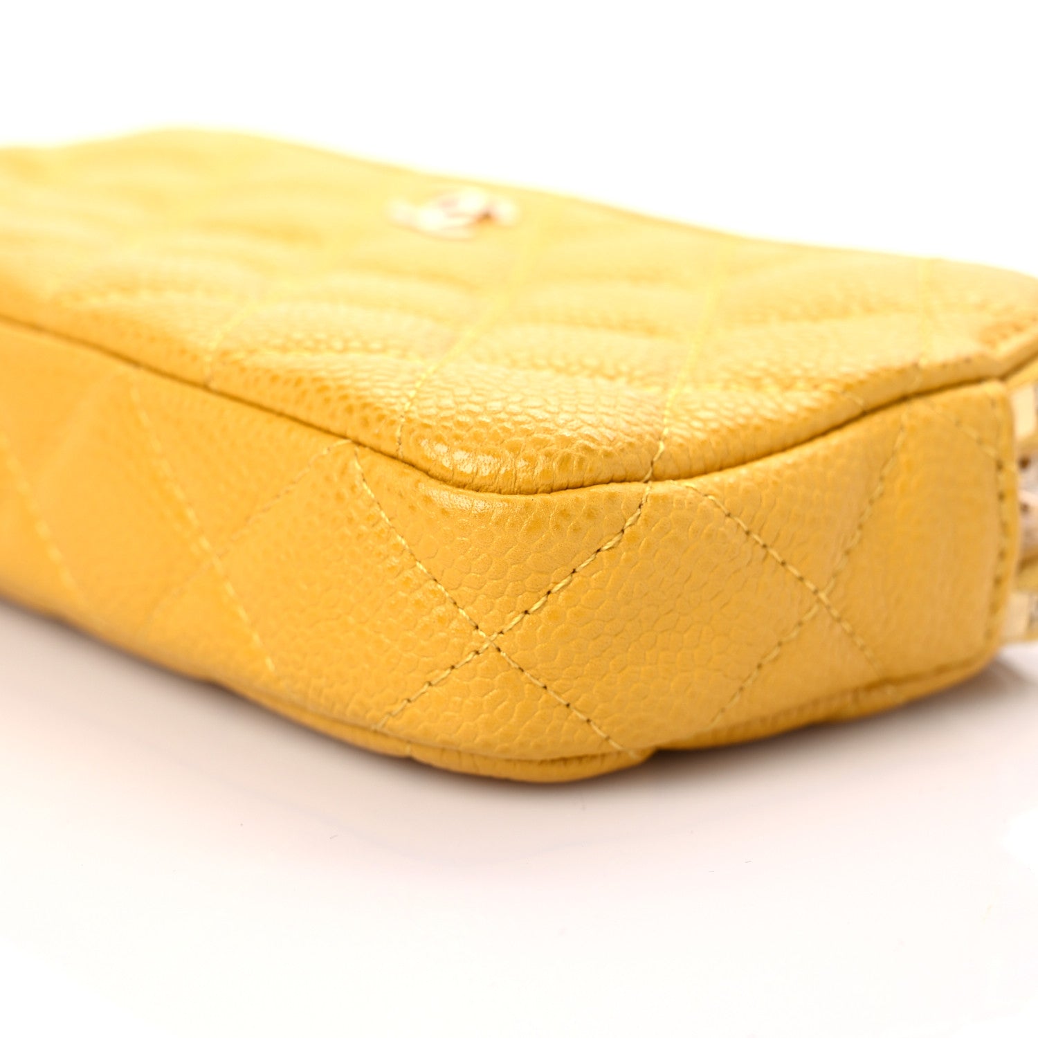 Chanel Caviar Quilted Small Clutch With Chain Yellow 13 of 18