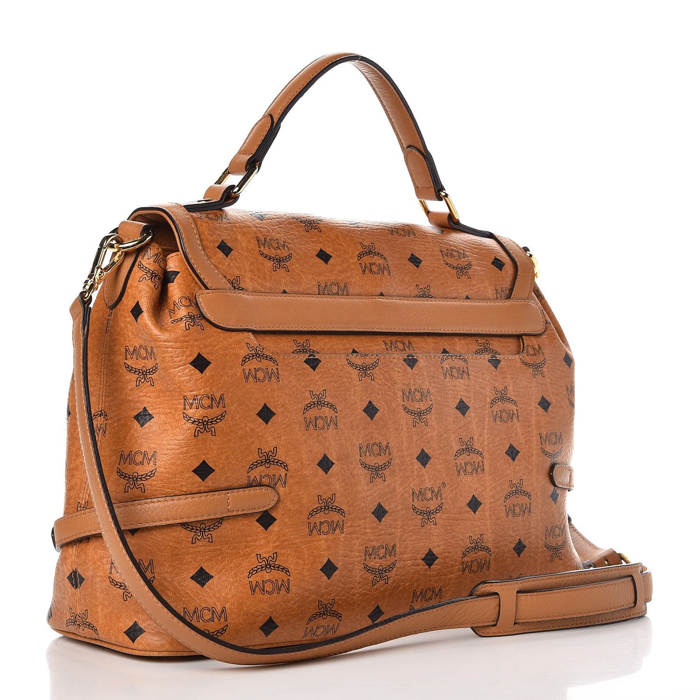 Visetos Top Handle Satchel Cognac