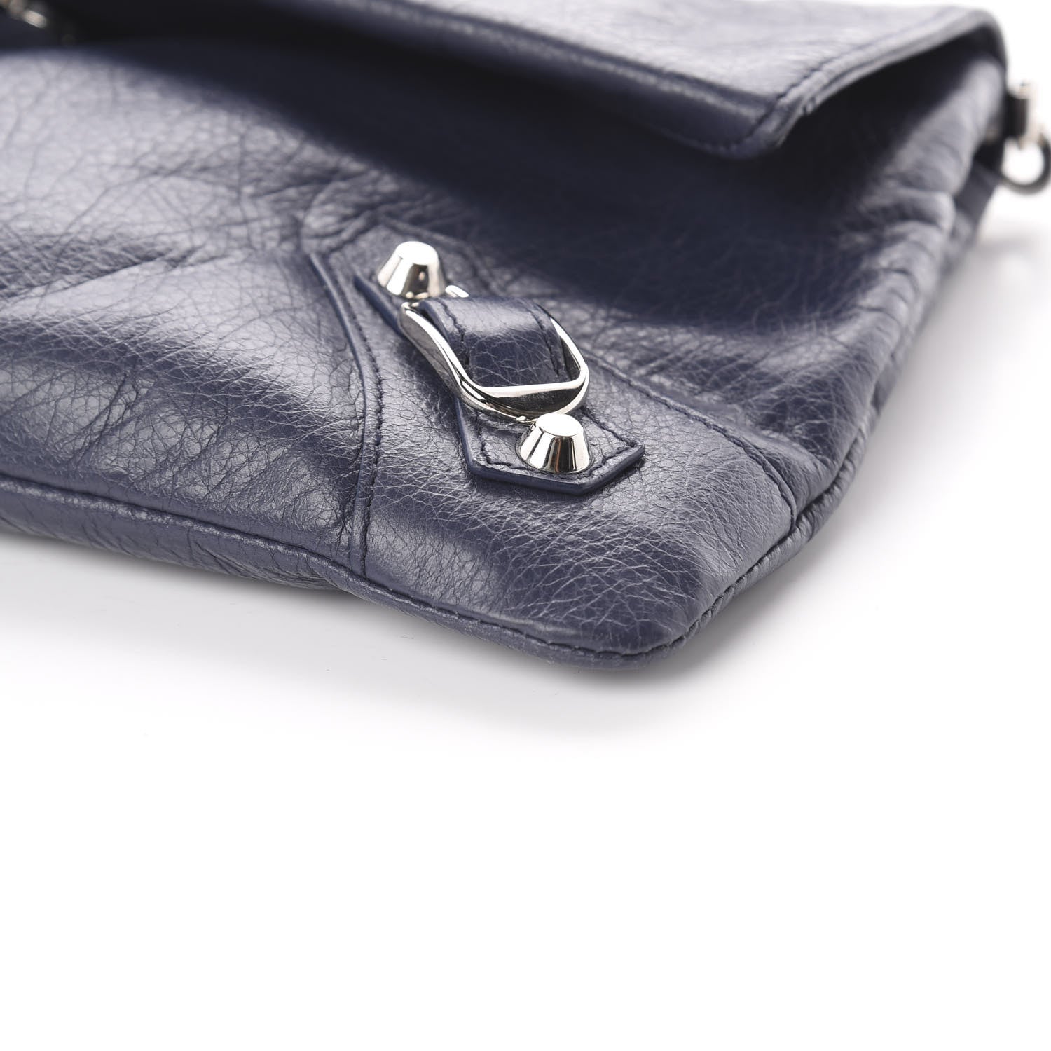 Balenciaga Agneau Classic Silver Hardware Envelope Clutch Gris Chartreux 6 of 7