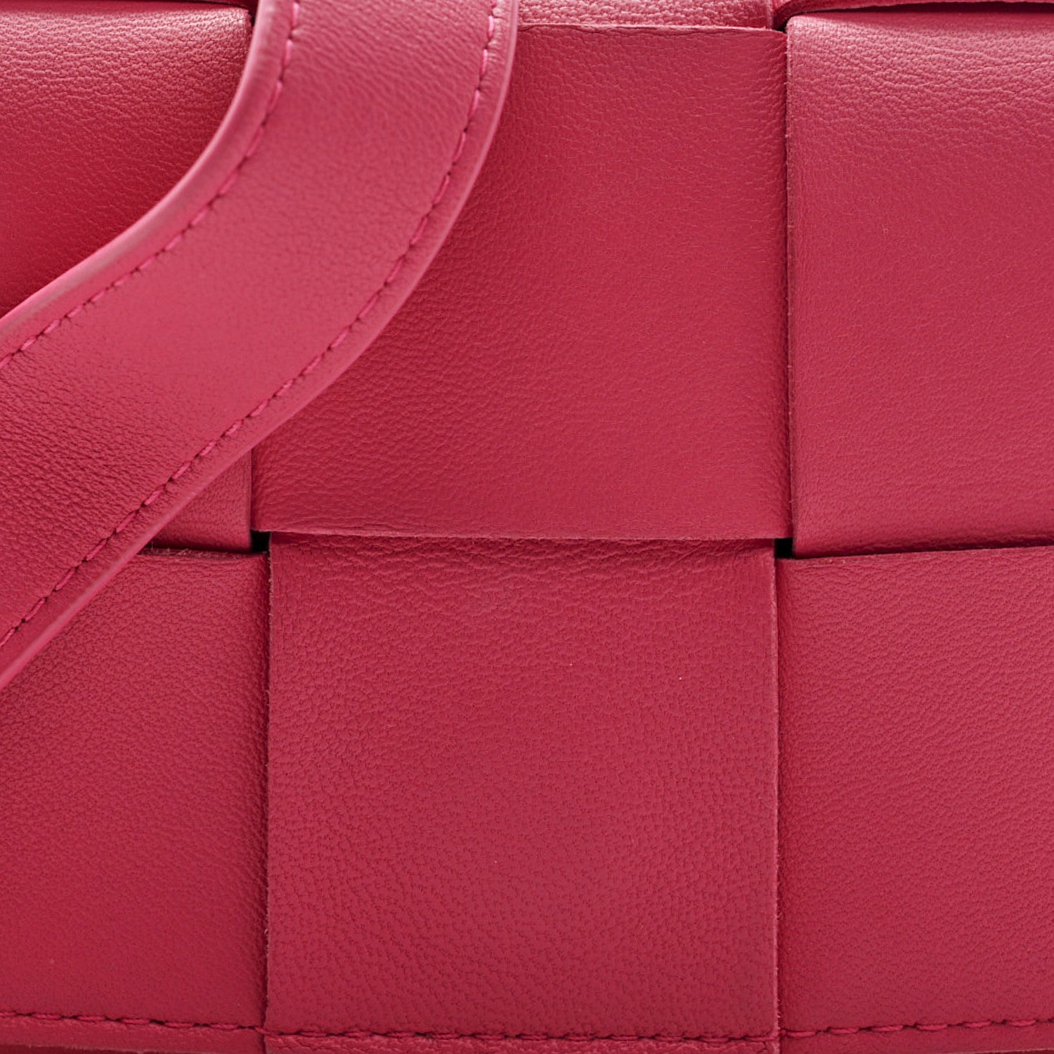 Bottega Veneta Lambskin Maxi Intrecciato Extra Mini Cassette Crossbody Bag Cranberry 7 of 9