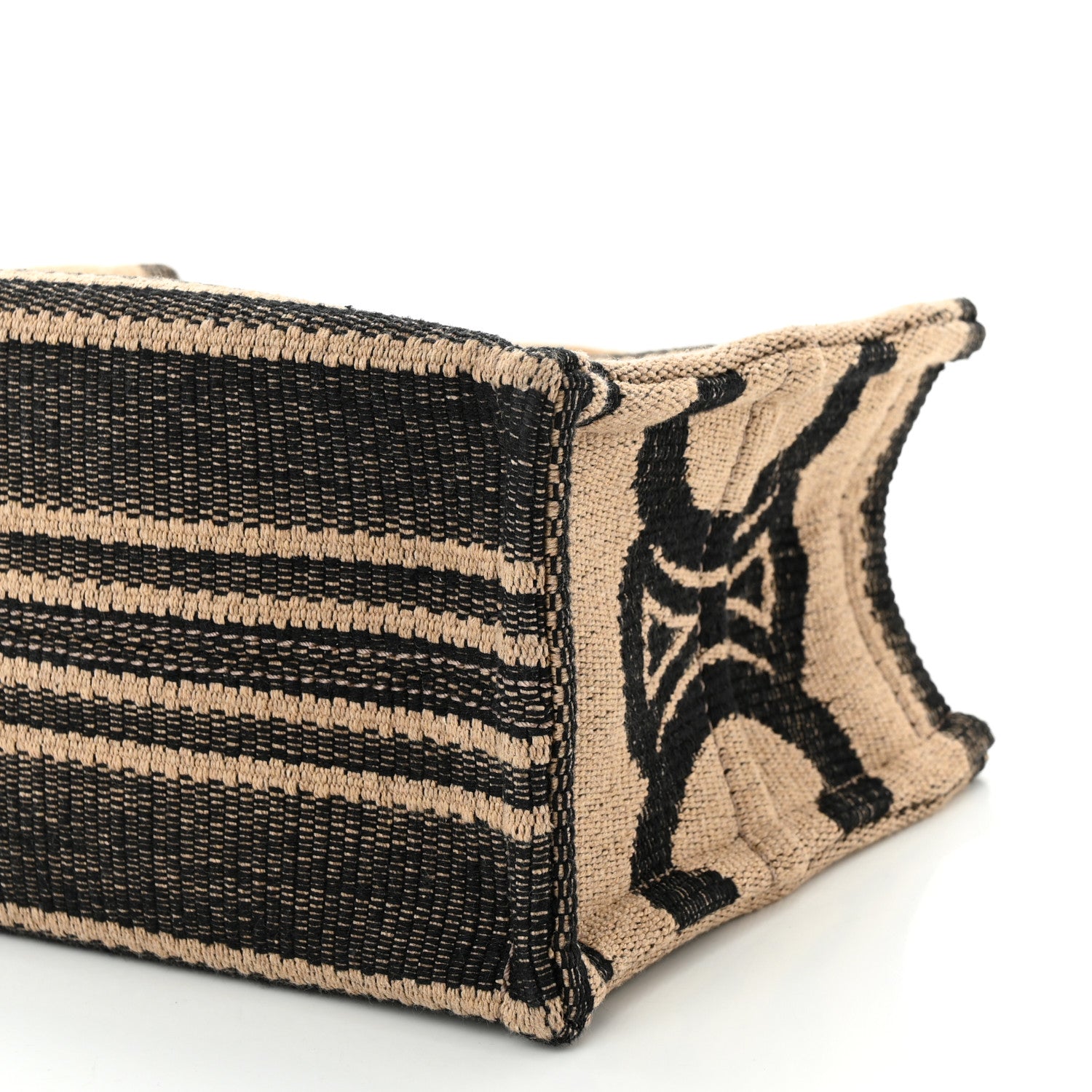 Celine Stripe Triomphe Small Cabas Beige Black 9 of 9