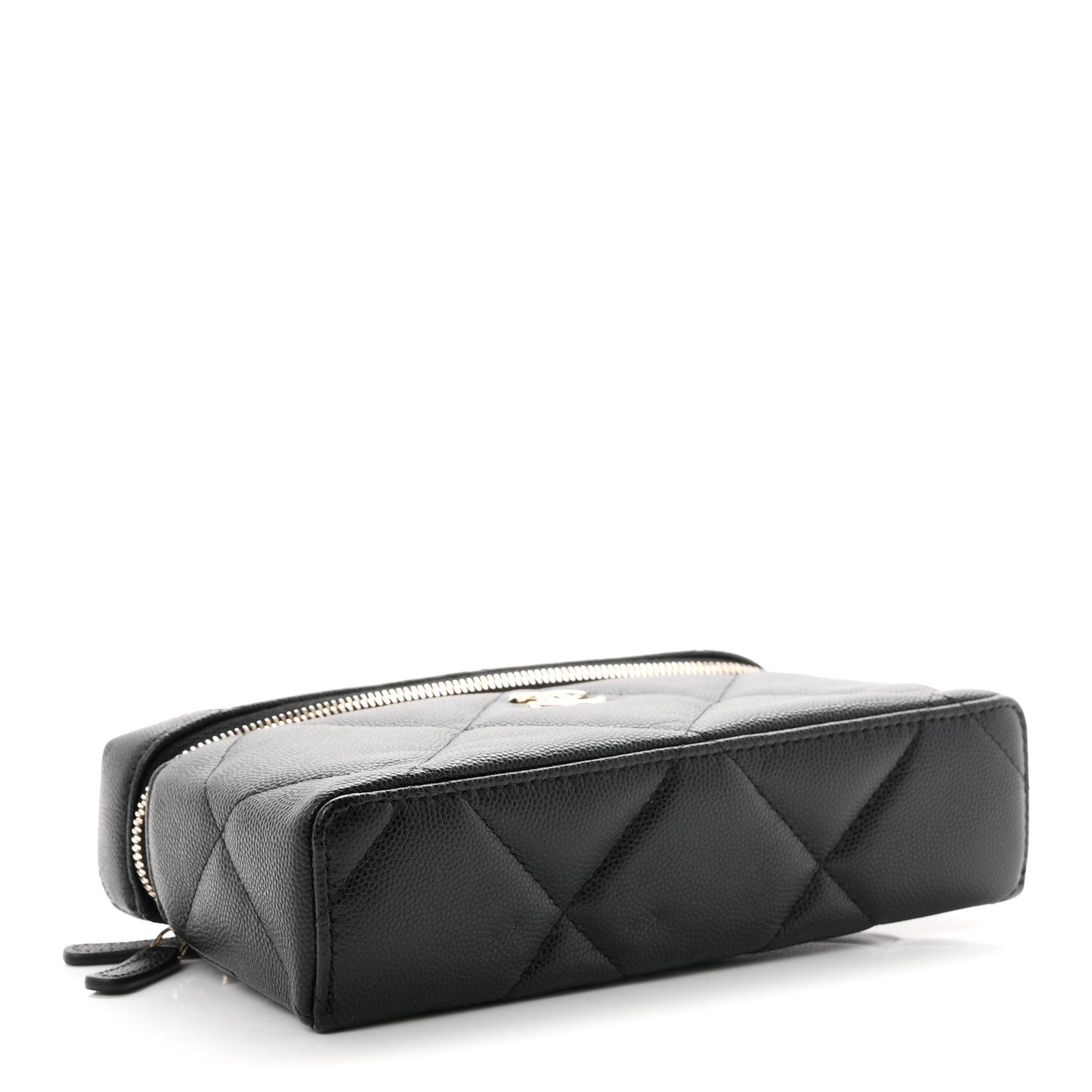 Caviar Quilted Top Handle Slim Vanity With Chain Black