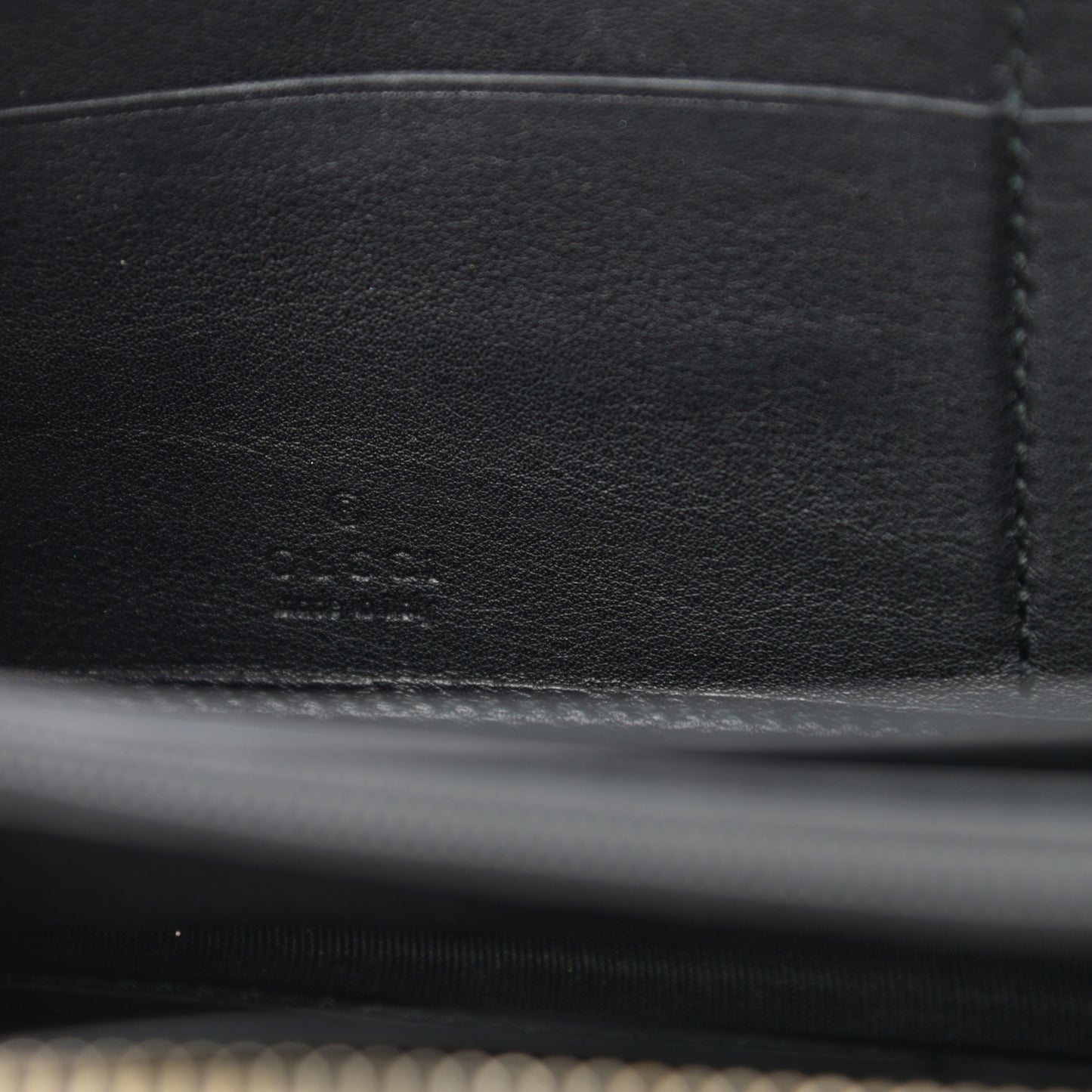 Microguccissima Bow Zip Around Wallet Black
