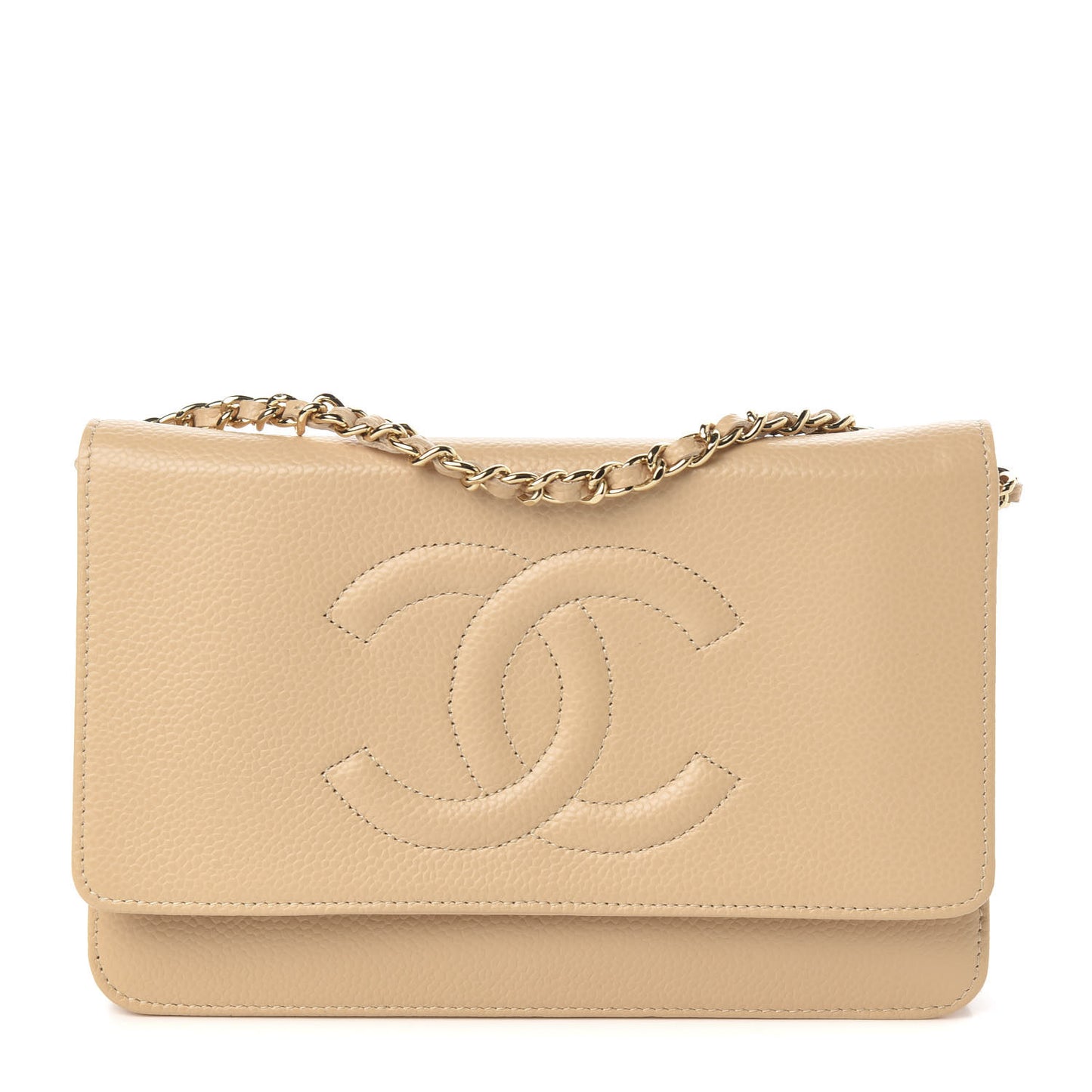 Caviar Timeless CC Wallet on Chain WOC Beige