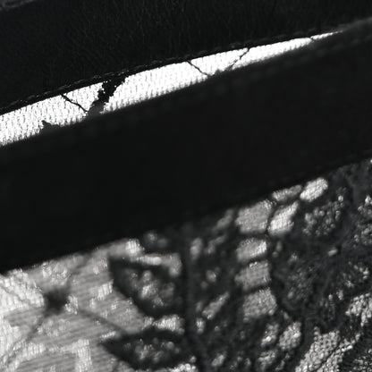 Christian Dior Suede Transparent Mesh Embroidered Roses Naughtily-D Heeled Lace Up Ankle Boots 40.5 Black 10 of 13