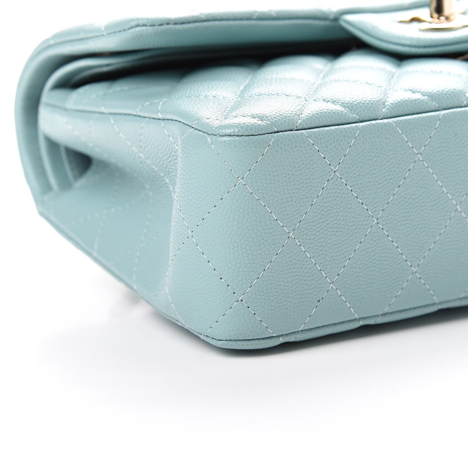 Chanel Caviar Quilted Small Double Flap Light Blue 8 of 10