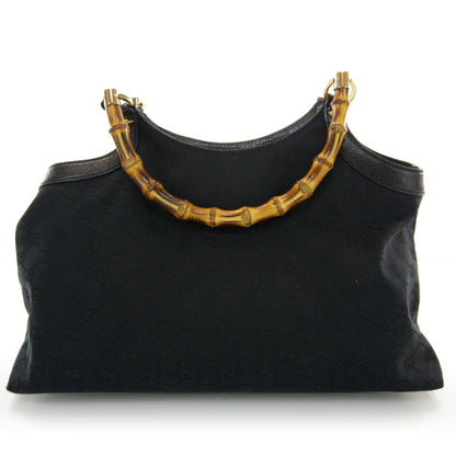 Gucci Monogram Bamboo Handle Bag Black 3 of 8