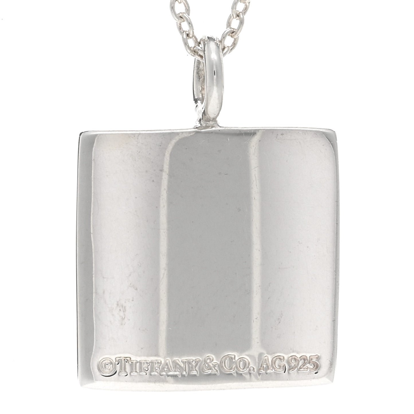 Sterling Silver Love Notes Square Pendant Necklace