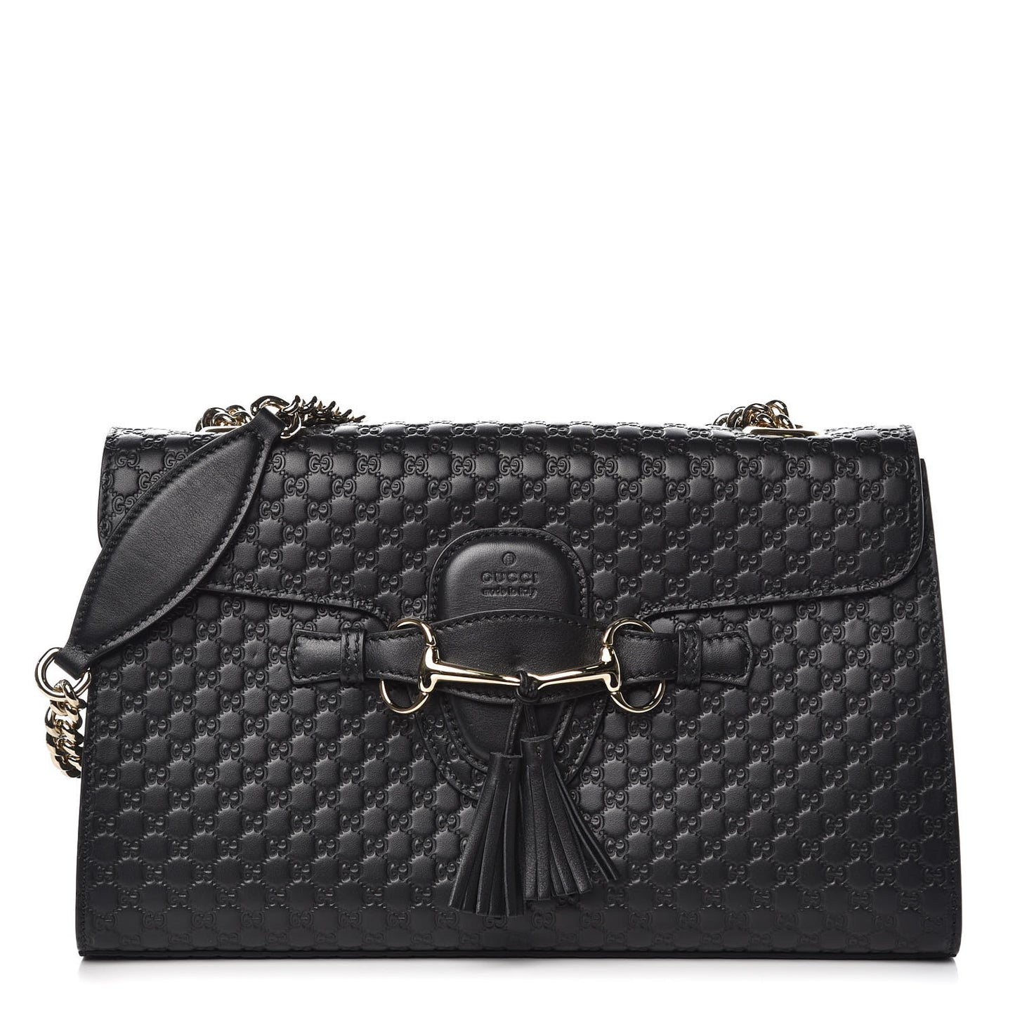Microguccissima Medium Emily Chain Shoulder Bag Black