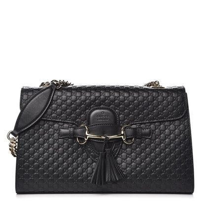 Gucci Microguccissima Medium Emily Chain Shoulder Bag Black 1 of 9