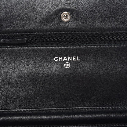 Chanel Patent Quilted Wallet On Chain WOC Black 6 of 11