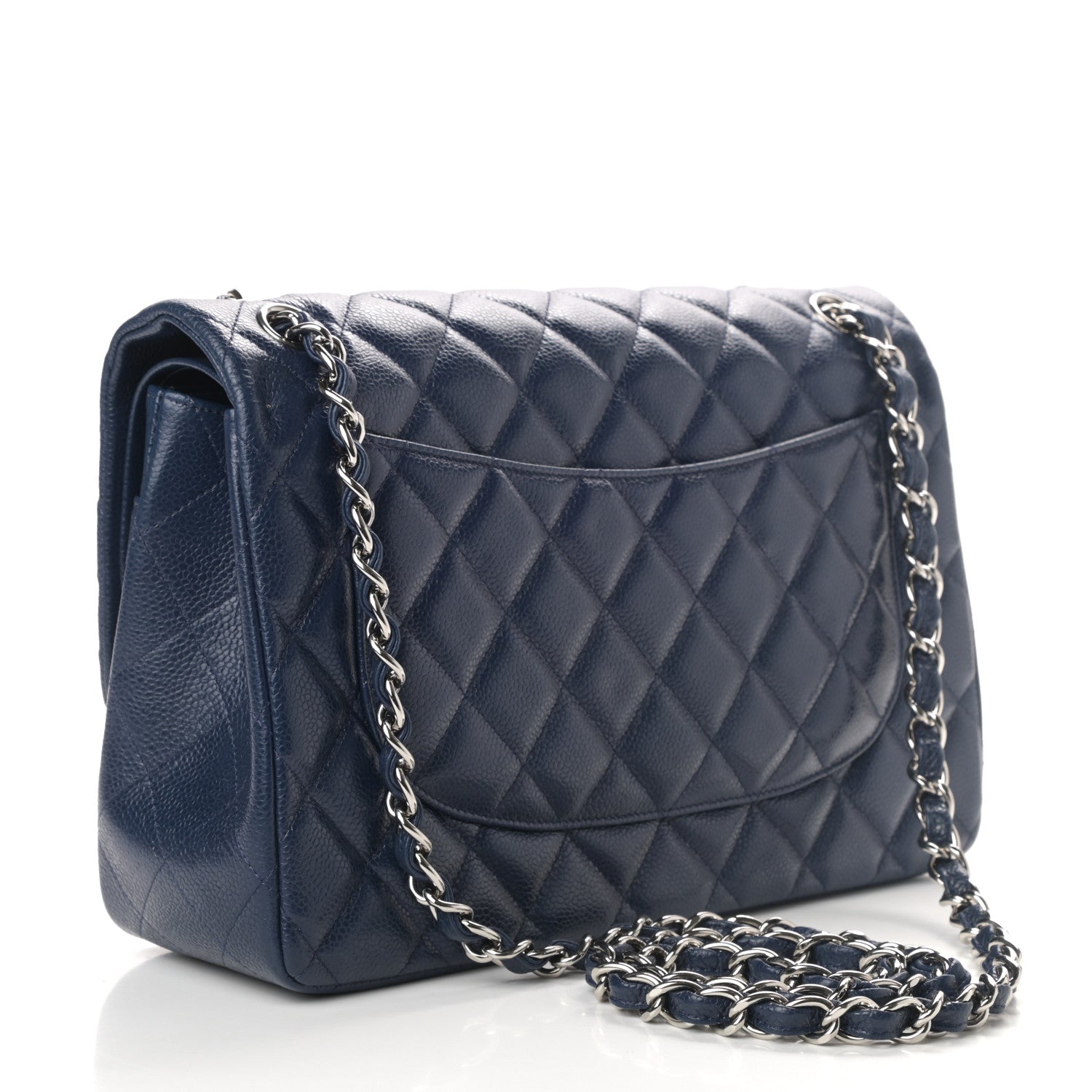 Chanel Caviar Quilted Jumbo Double Flap Navy Blue 3 of 12