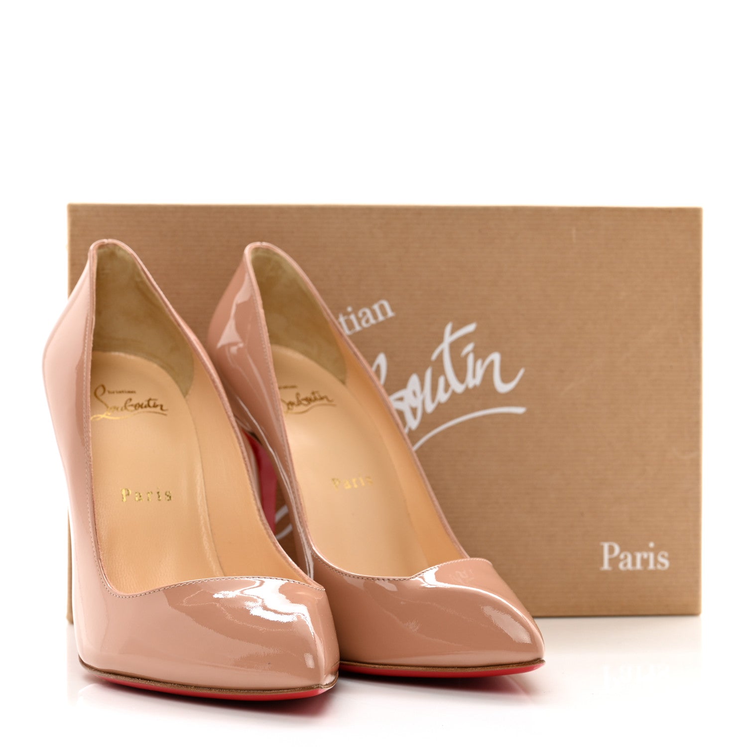 Christian Louboutin Patent Corneille 100 Pumps 38 Nude 8 of 8